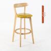 Nordic Solid Wood Bar Stool with Backrest - Modern Minimalist High Chair for Home or Milk Tea Shop