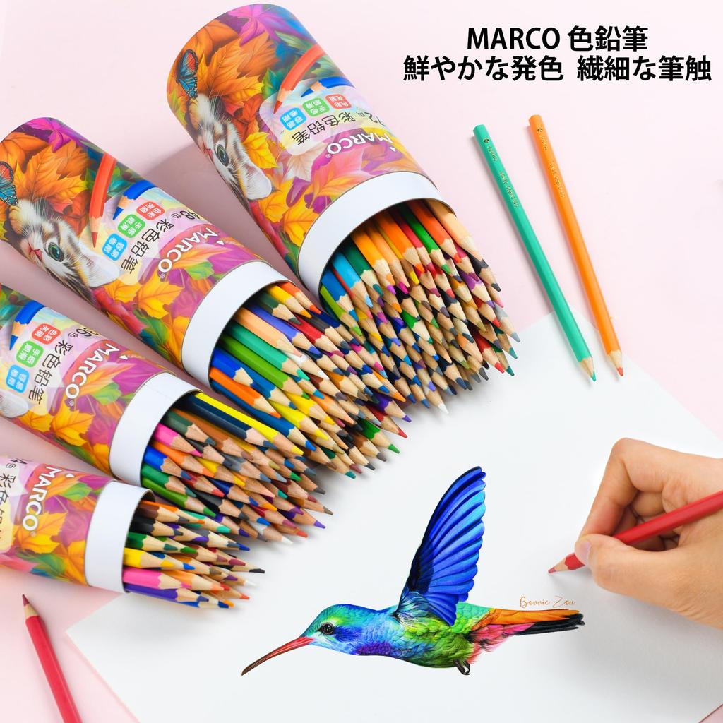 Marco Colored 36 Perfekt zum Ausmalen Lebendig Glatt zum Buntstift-Set mit sechseckigem Holz Ein tragbares Kunstset für und Anfänger Papier