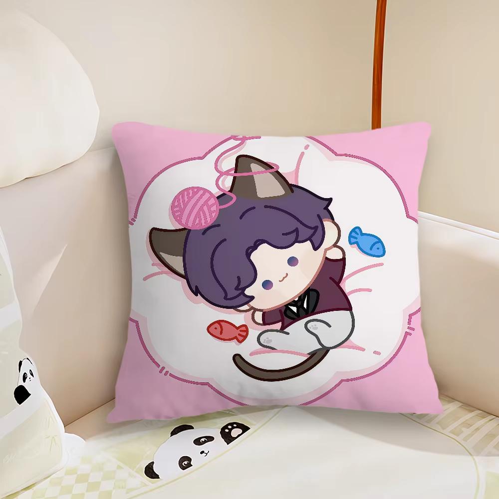 Cute Love And DeepSpace Plush Fabric Cushion Cover Soft Double Sided Print Sofa Pillow Case Throw Pillow Covers