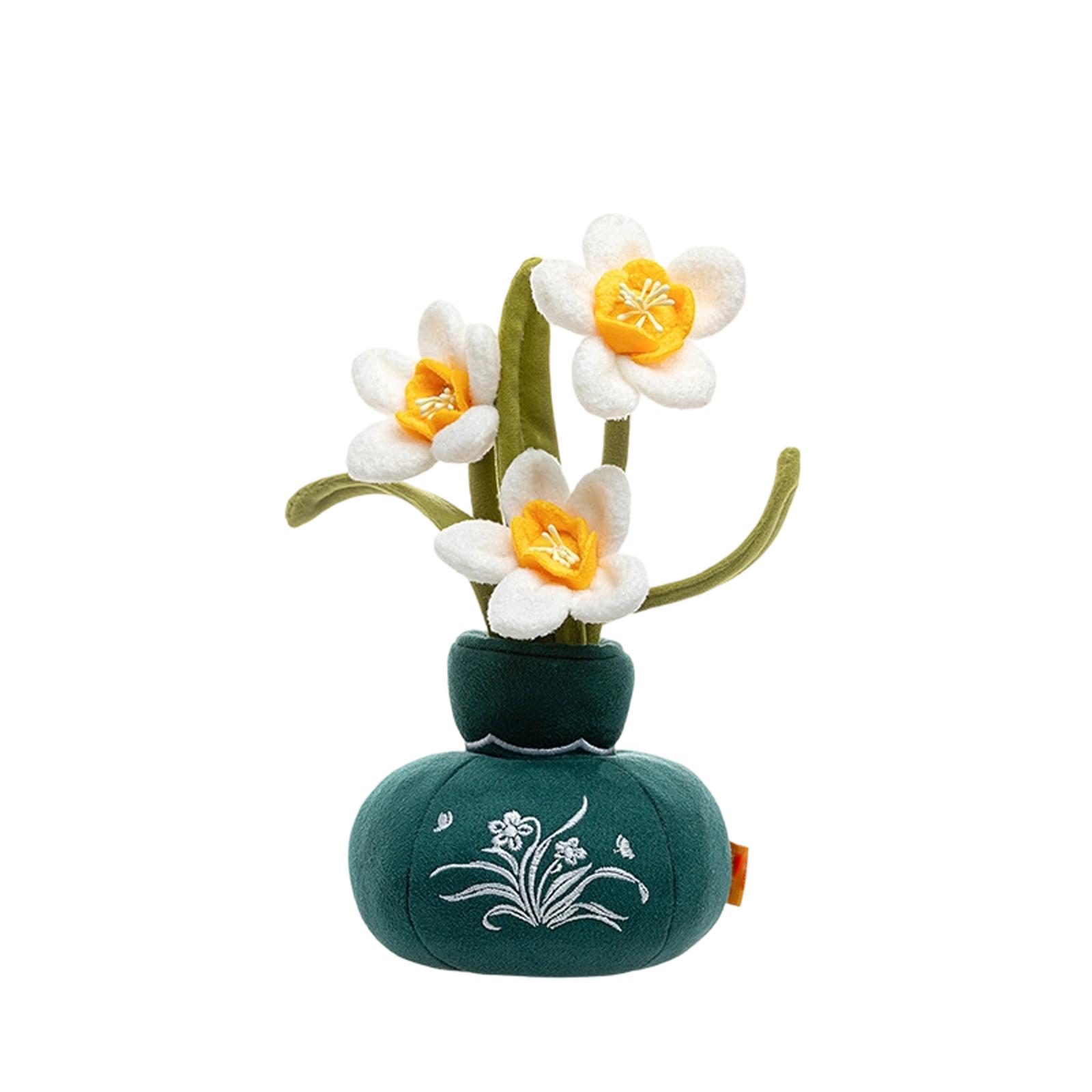 

Plush Flower Doll Potted Plant Toy Soft Fabric Decorative Artificial Plant in Vase for Home Office Desk Decoration Gift One Size