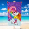 Quick Dry Beach Towel Rabbit Pattern, Lightweight Absorbent Towel for Pool Beach Vacation Use