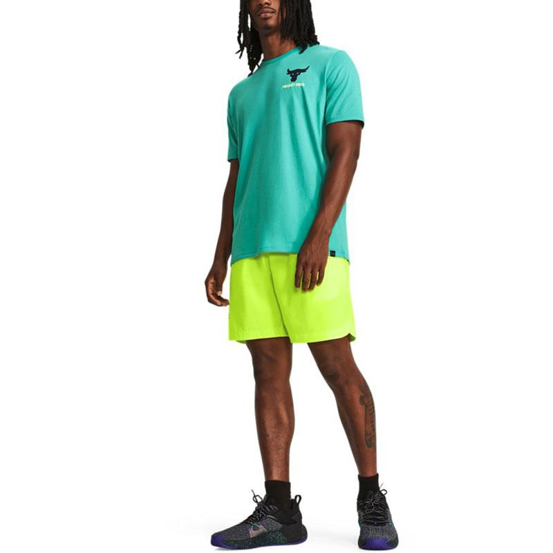 Under Armour Johnson Series LC Brahma Letter Logo Printed Sports Short Sleeve T-Shirt Men Tops Green 1379839-369