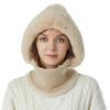 Plush 2in1 Scarf Hat Thicken Warm Balaclavas Hat Simple Winter Cap Mask Set  Riding
