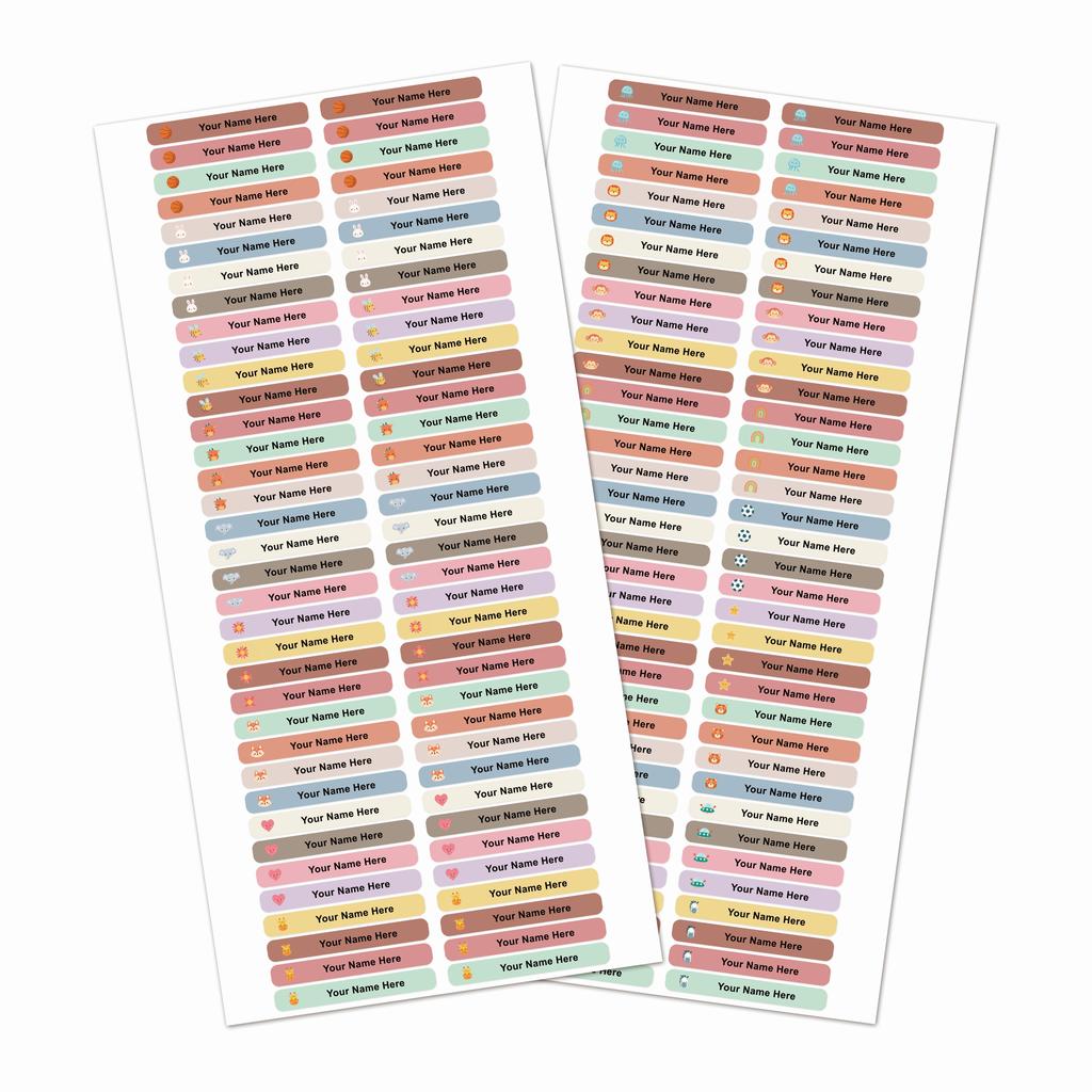 144Pcs Personalized Name Stickers Long Strip Pencil Labels Custom Waterproof Self Adhesive Name Labels For Bottles Notebooks