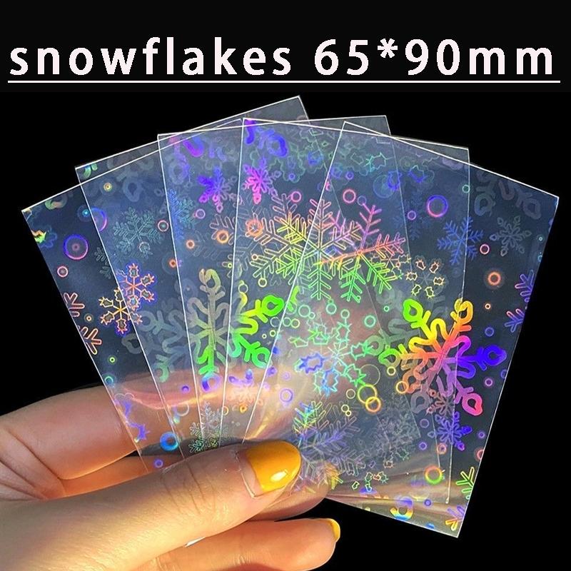 50Pcs Heart Shape Rainbow Star Foil Card Sleeves Top Loading Protector For Board Games Collectible Cards Pos Tarot
