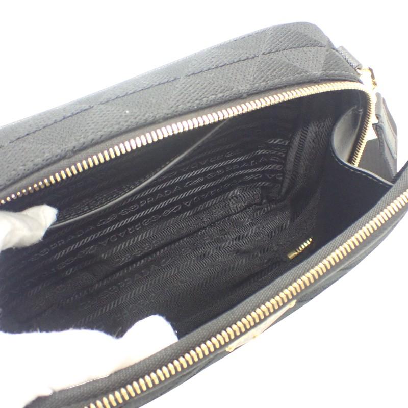 PRADA  2VH069 Shoulder Bag black polyester/Safiano mens