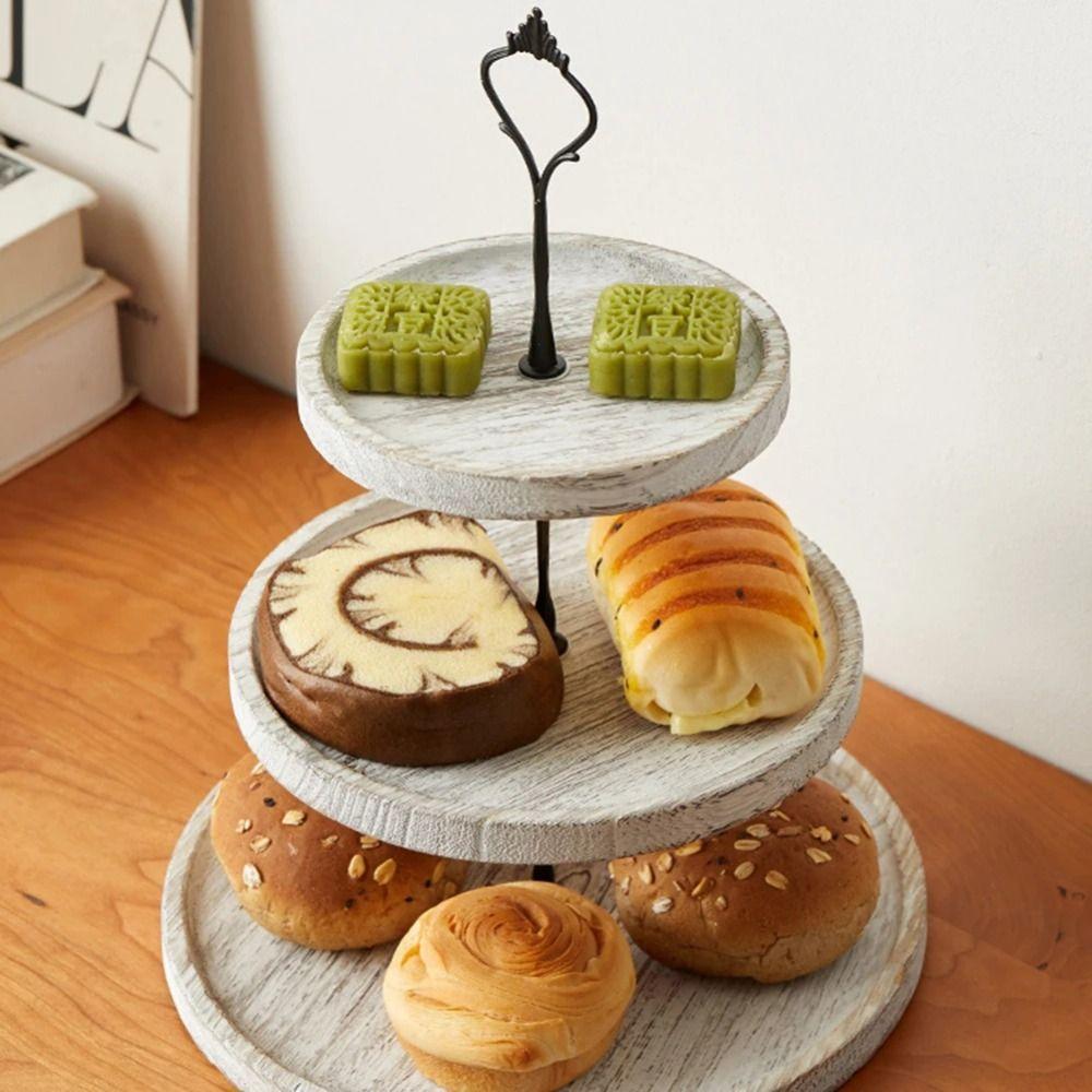Decorative Wooden Cupcake Stand 2/3-Layer Cake Serving Tray Cupcake Holder Shelf  Dried Fruit