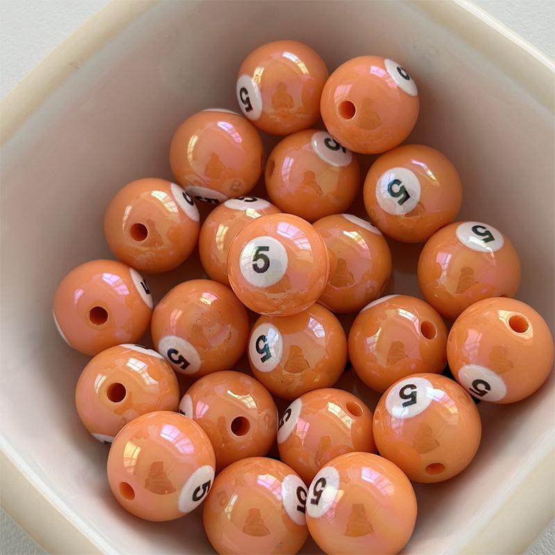 1Pc 16Mm Round Acrylic Big Hole Billiards Ball Loose Spacer Beads For Jewelry Making Diy Handmade Bracelet Findings