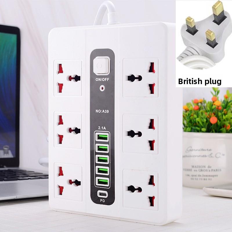 Multi-port USB Power Strip with Extension Cord and UK Plug for Home Use
