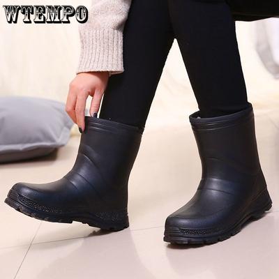 Plus Velvet Snow Boots Non-slip Warm and Waterproof Snow Boots Rubber EVA Rain Boots Lightweight Non-slip