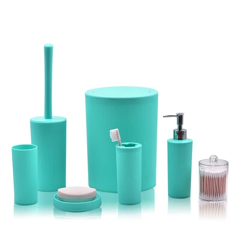 7Pcs/Set Bathroom Accessories Washing Tools Bottle Shampoo Plastic Toiletries Bathroom Hotel Bathroom Storage And Toiletry Set
