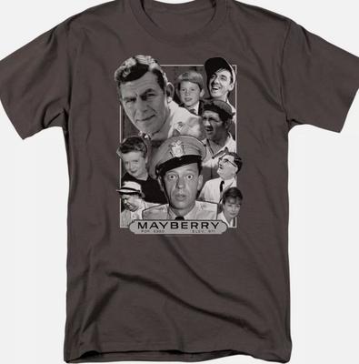 Andy Griffith Show Mayberry T Shirt Mens Licensed Classic TV Show Merch Charcoal Unisex T-Shirt