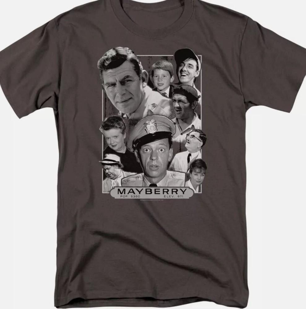 Футболка Энди Гриффит Шоу Мэйберри Мужская Лицензированная Классическое ТВ Шоу Мерч Угольно-серый Унисекс Футболка XXXL