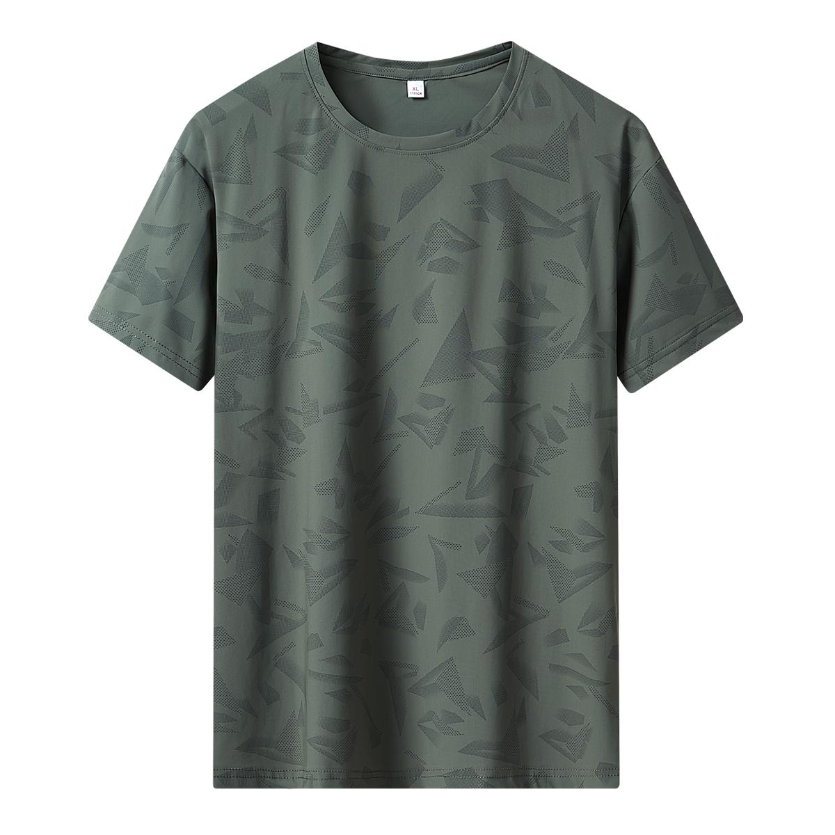 

Summer Ice Silk Casual Men s Quick-drying Thin Casual Loose Sports Large Size T-shirt XL армія зелений колір
