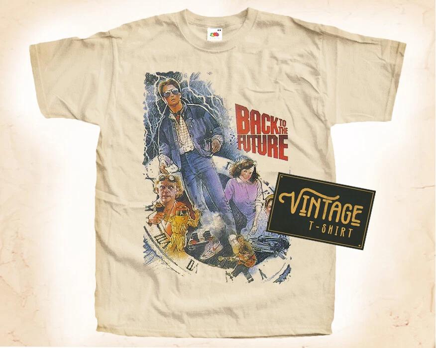 

Back to the Future V1 T SHIRT Tee Movie Poster Vintage Natural Tee sizes S-5XL 4XL