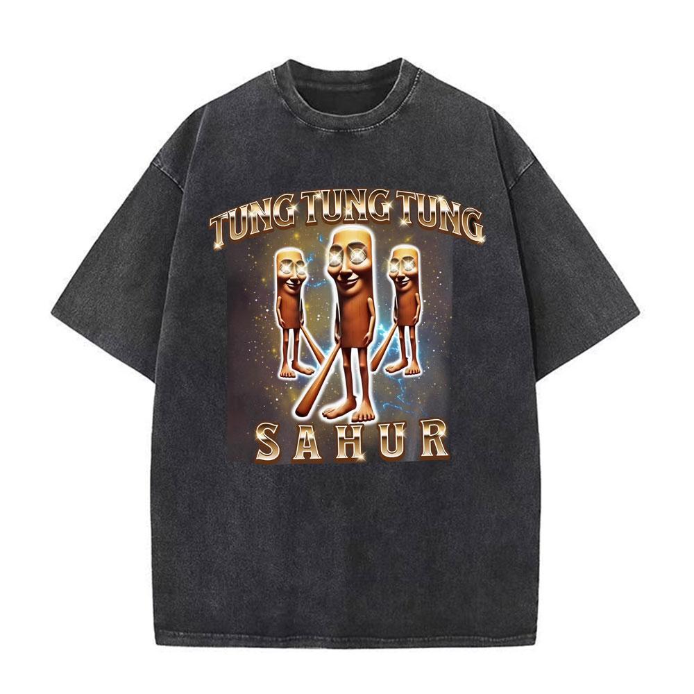 T-shirts Meme Chat Drôle de Survivant de la Circoncision pour Mode Unisexe Hip Hop Vintage T-shirt Vintage Lavé Pur Coton T-shirts Unisexes