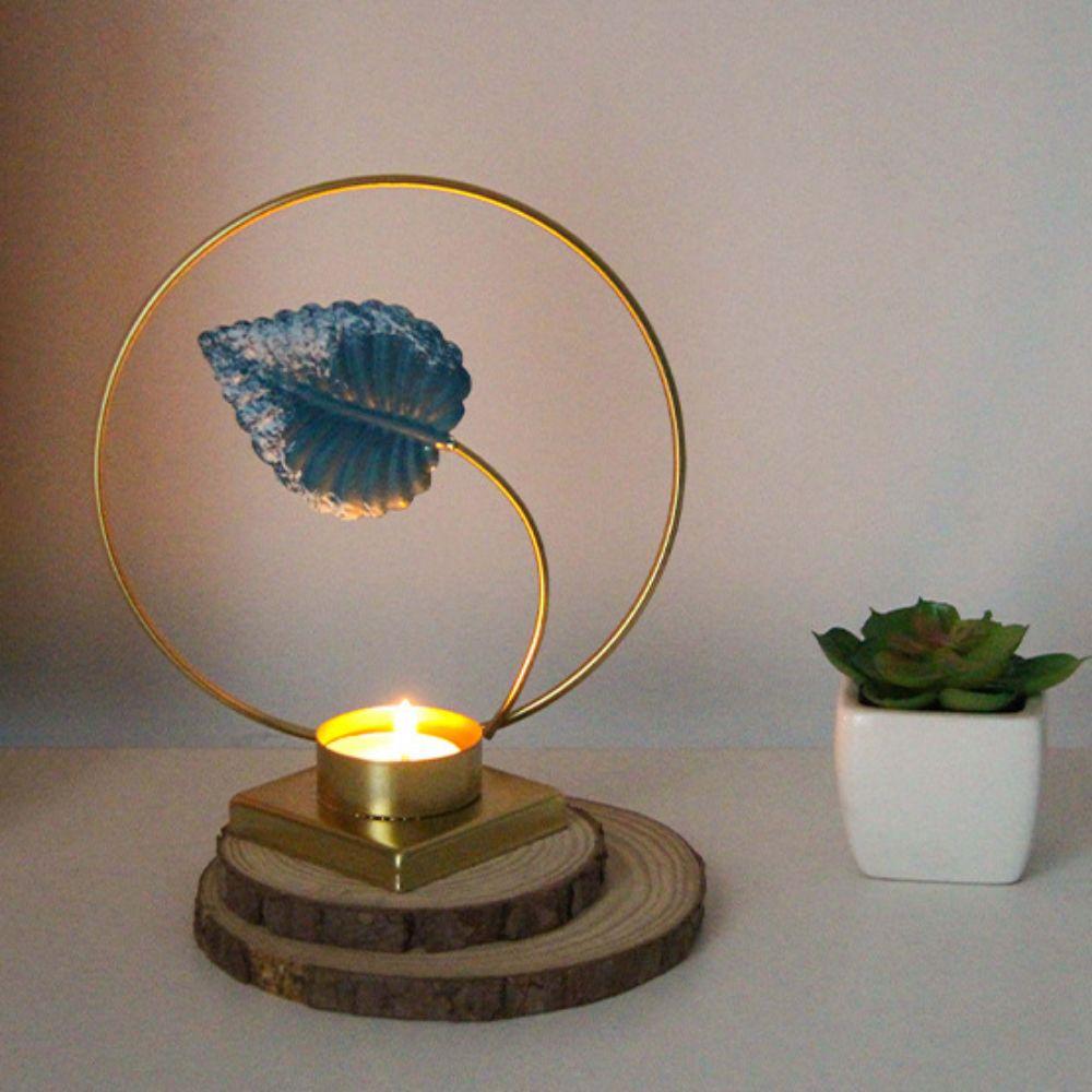 Iron Crafts Round Plant Candlestick Decorative Metal Aromatherapy Holder  Coffee Table