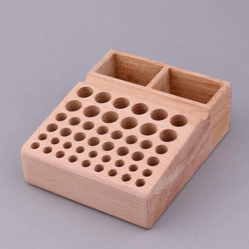 Desktop Hand Tool Stand Practical Wooden Storage Rack with Holes