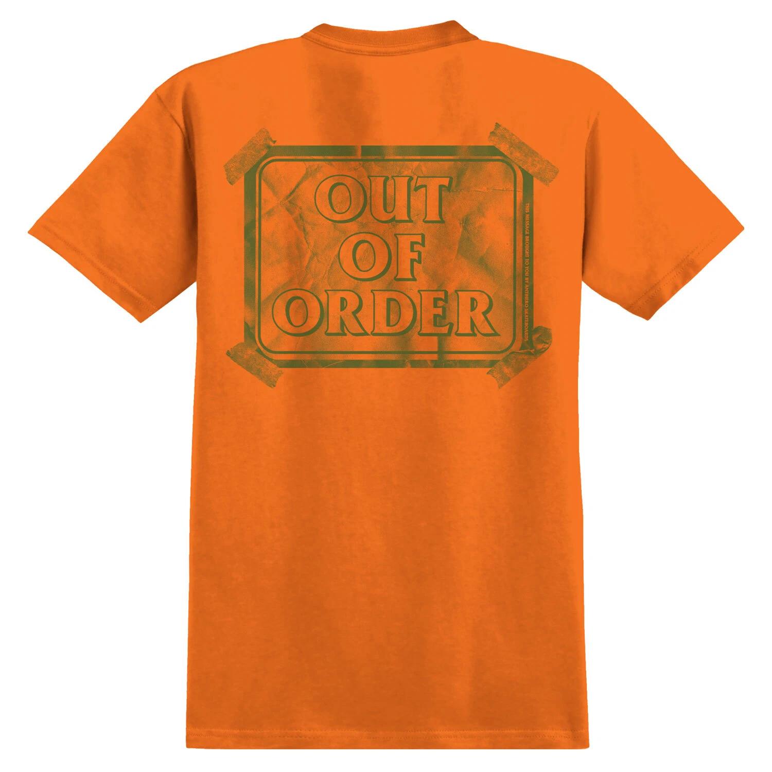 Anti Hero Skateboards Shirt Out of Order Pocket Safety Orange 2XL