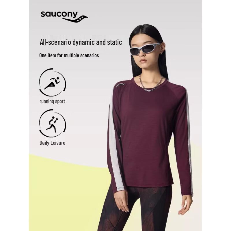 SAUCONY Women s Slim Fit Merino Wool Long Sleeve T-Shirt XS