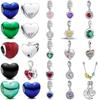 New Genuine Copper Blue Green Red Heart-Shaped Beads Pendant Bead Fit Genuine Decorative Charms Fashion Bracelet Trinket Jewerly Accessories
