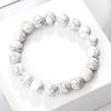 Charm Bracelet 6mm 8mm 10mm White Natural Stone Simple Women Men Elastic Strand Bracelets Meditation Prayer Jewelry Friend Gift