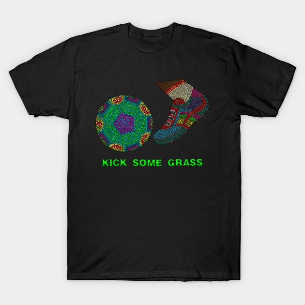 

Men Black Print T-shirt Kick Some Grass No-Cut Transfer Paper Print Cotton Tshirt - Men s Summer Cotton Graphic Tee S разноцветный