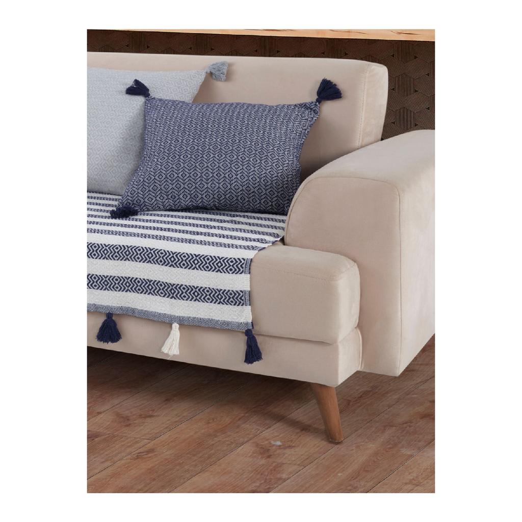 Liva Pompom Black Sofa Cover 115 X 200 Cm Sofa Divan Sofa Bed Armchair Cover Shawl With Tassels