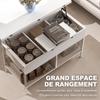 Lift Top And Extendable Coffee Table Living Room Table With Hidden Compartment Open Shelves 98x49x55cm White