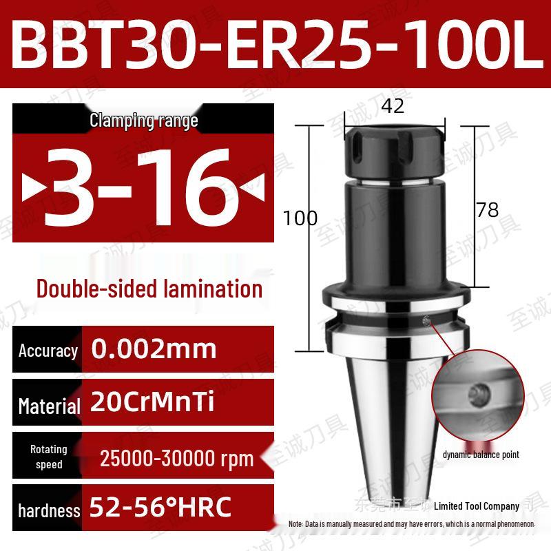CNC-Hochgeschwindigkeits-Doppelseitiger BBT30/40/50-ER20/25/32 Werkzeughalter mit Dynamischer Auswuchtung