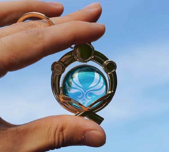 Genshin Impact Court Of Fontaine Vision Furina Weapon Chinese Game Periphery Glass Model Keychain Car Pendants Collectible Toy
