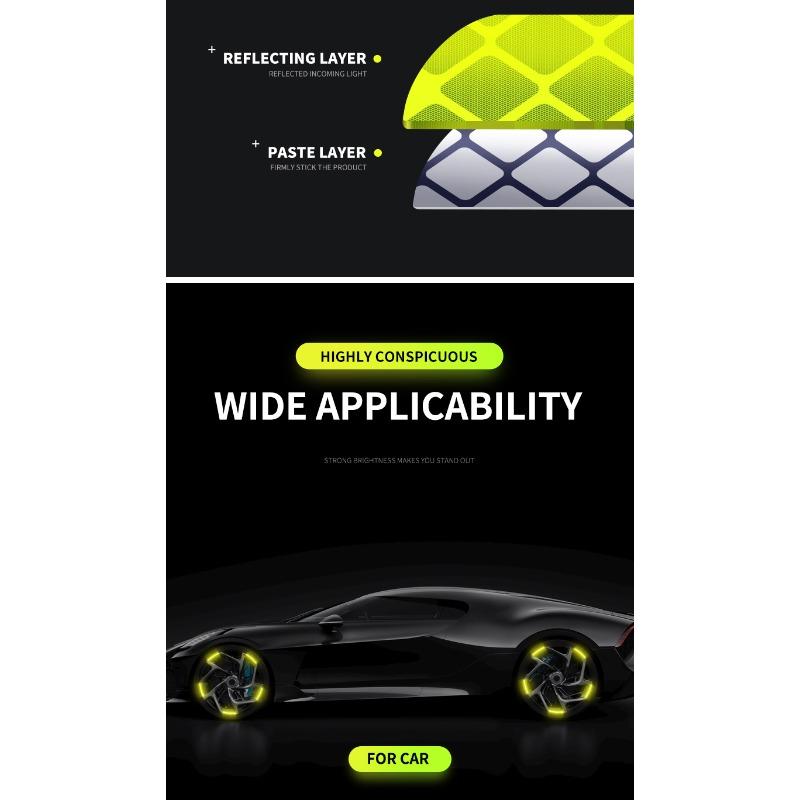 Car Wheel Hub Reflective Stickers Tire Rim Luminous Accessories For SEAT Leon 5f Ibiza 6l 6j Leon 1P Cushion Altea Xl Leon Mk