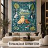 Dog (103) Theme Wall Tapestry Customized With Name Text Personalized Hanging Tapestry For Bedroom Living Room Decor