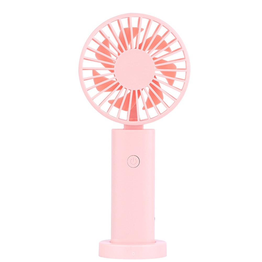 Mini Fan Usb Rechargeable Battery 3-speed Adjustment Portable Handheld Small Fans (pink)#0