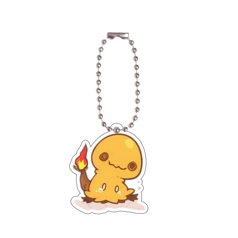 Anime Acrylic Key Ring for Brionne Alolan Meowth Pumpkaboo Chimchar Espurr Piplup Q Version Self-Made Acrylic Key Chain Pendant