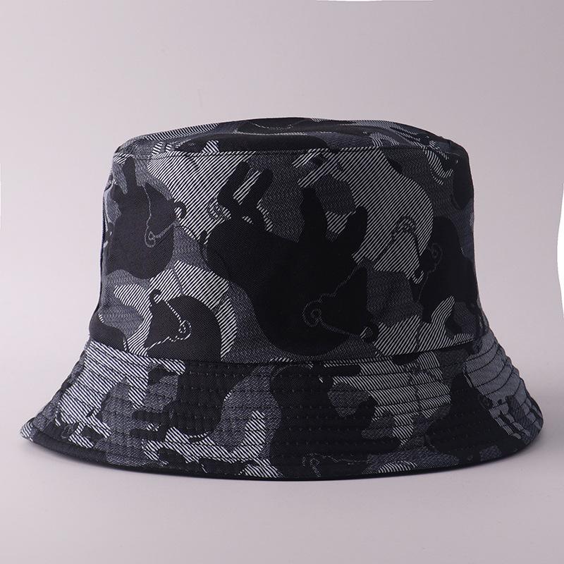 Digital printing small edge bucket hat spring and summer double-sided can wear outdoor sunshade basin hat spot
