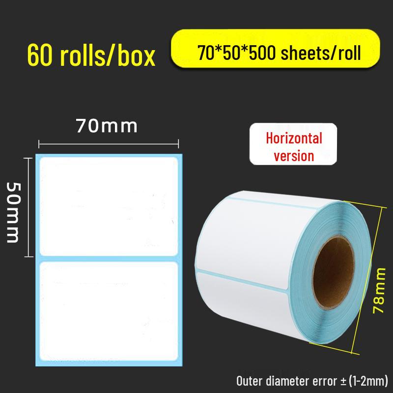 Thermal Self-Adhesive Barcode Labels: 60x40mm, 20-100 Blank Labels per Box