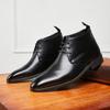 Hand-stitching Leather Men Business Shoes Retro Style Men's Ankle Boots Comfortable Formal Dress Footwear Lace-Up Elegant Botas