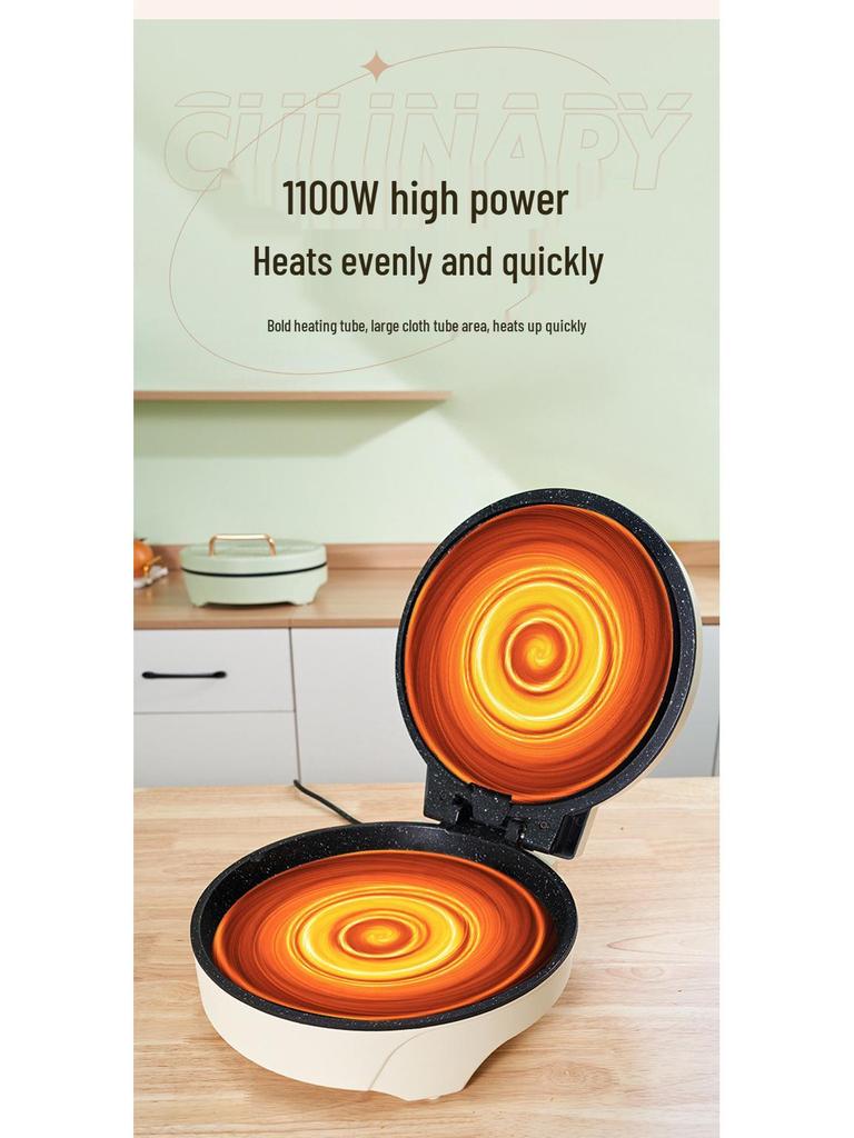 Multifunktionale elektrische Crêpe- und Pfannkuchenmaschine, doppelseitige Erhitzung, Antihaftbeschichtung, große Kapazität