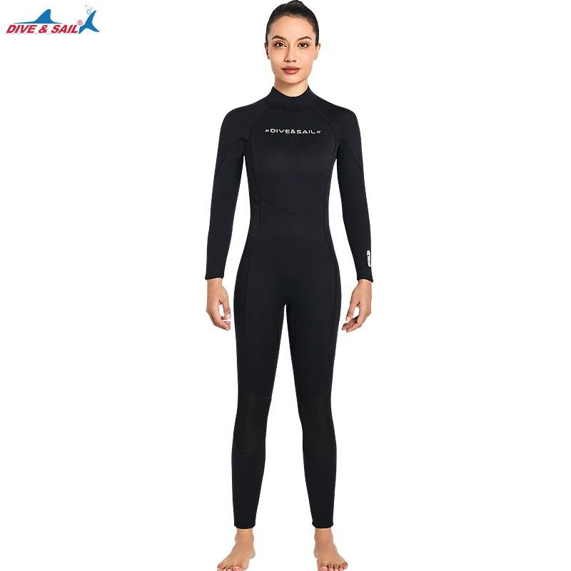 Diving Suit 3MM Long-sleeved One-piece Thermal US Version Large Size Snorkeling Surfing Cold-proof Wet