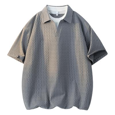 Plus Size Lapel Short Sleeve T-Shirt Men's Summer Casual Loose Polo Shirt