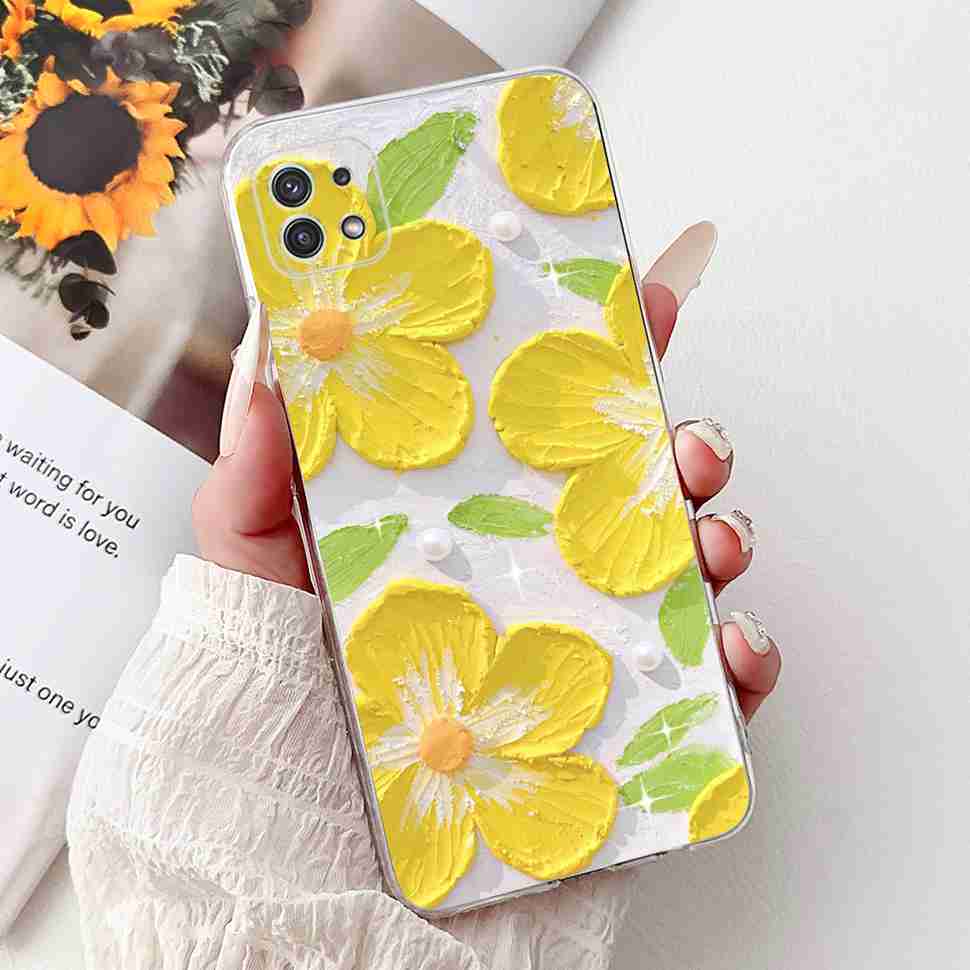 For Samsung Galaxy A22 5G Case SM-A226B Fashion Flower Bear Soft Silicone Cover For Samsung A22 A22 SM-A226BRN 6.6" Phone Casing
