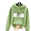 Korean Style Women's Fleece-Lined Hooded Sweatshirt, Plus Size, Loose Fit, Long-Sleeved, for Autumn and Winter.