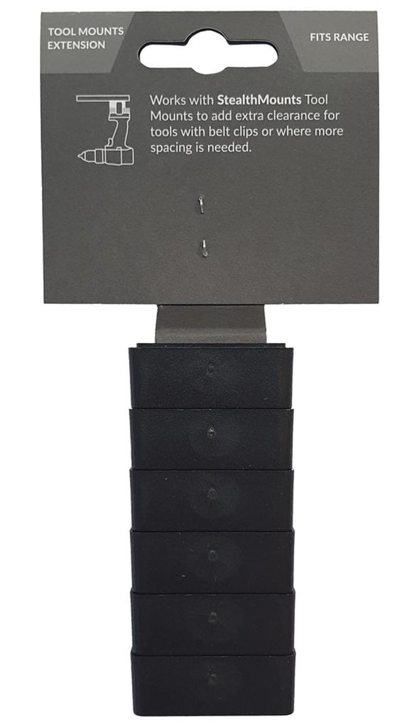 Black StealthMounts Tool Mount Spacers (12mm) Universal 6-Pack
