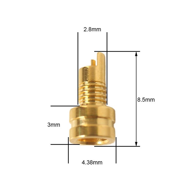 1/2 Stück Universelle Pin-Buchse Buchse Mmcx Reines Kupfer Vergoldet Eingebauter Gewindemutter-Halter Kopfhörerstecker