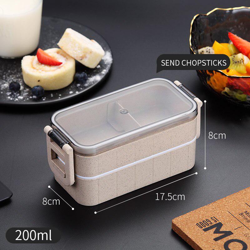 Portable Microwave Bento Box Wheat Straw Child Lunch Box Leak-Proof Bento Lunch  Kids School Food Container