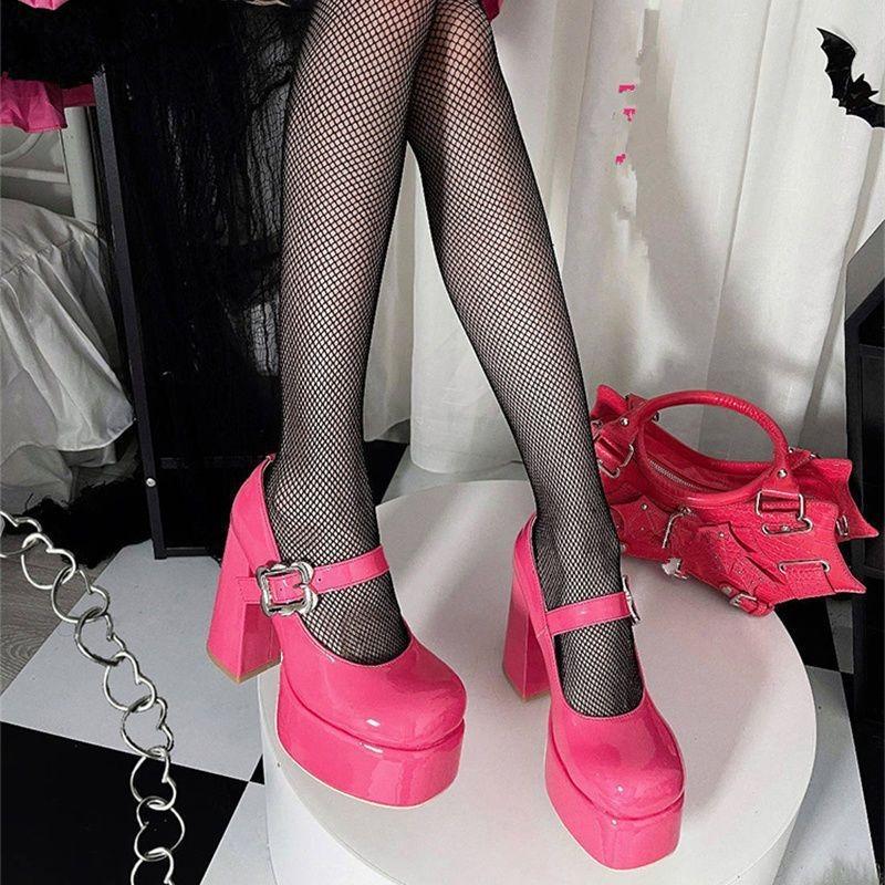 Niche Design Waterproof Table High Heels Elegant Shoes Thick Sole Mary Jane Shallow Mouth Single Shoes Women's Spring and Autumn New Models