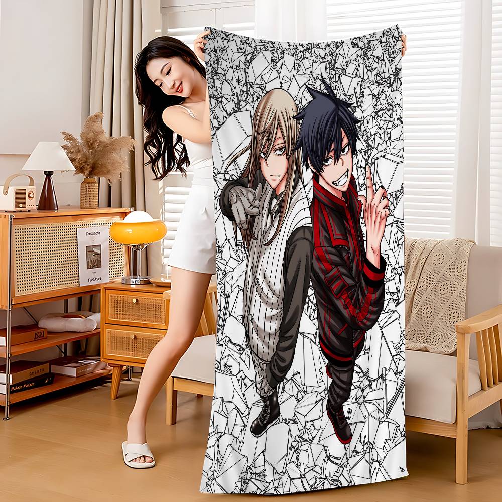 

TOUGEN ANKI Anime Microfiber Printed Beach Towel Mountain Climbing Yoga Beach Swimming Running Absorbent Soft Towel W30*H60(CM)