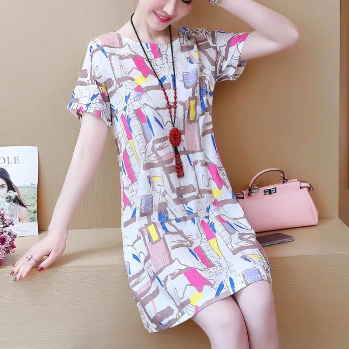 

Summer dress early spring large size wide too large size knee women s clothing fat mm belly cover base skirt age reduction M