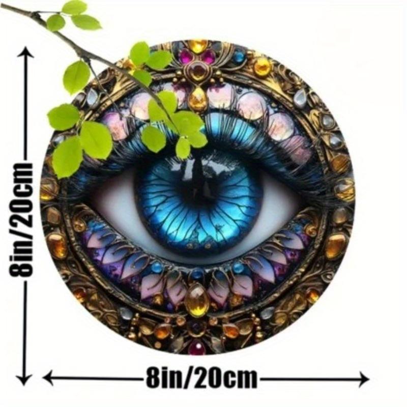 

2d Flat 20*20cm, Vintage-Inspired Circular Wooden Sign with Eye Design, Perfect for Home, Garden, or Bedroom Decor, Decorative Wall Poster 20x20cm